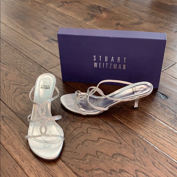 Stuart Weitzman silver heels! Worn one time! - Picture 2 of 7